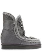 Mou Crystal-embellished Boots - Grey