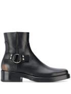 Raf Simons Distressed Ankle Boots - Black