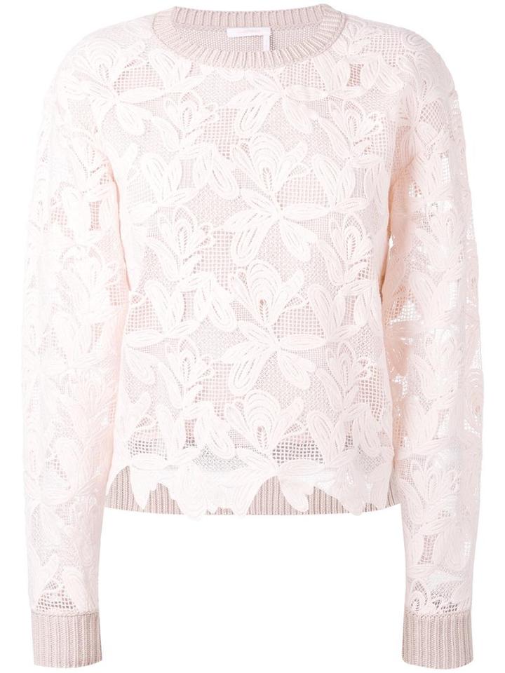 See By Chloé Layered Jumper, Women's, Size: Large, Pink/purple, Cotton/silk