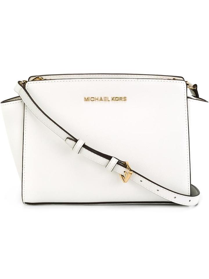 Michael Michael Kors Medium 'selma' Crossbody Bag, Women's, White, Leather