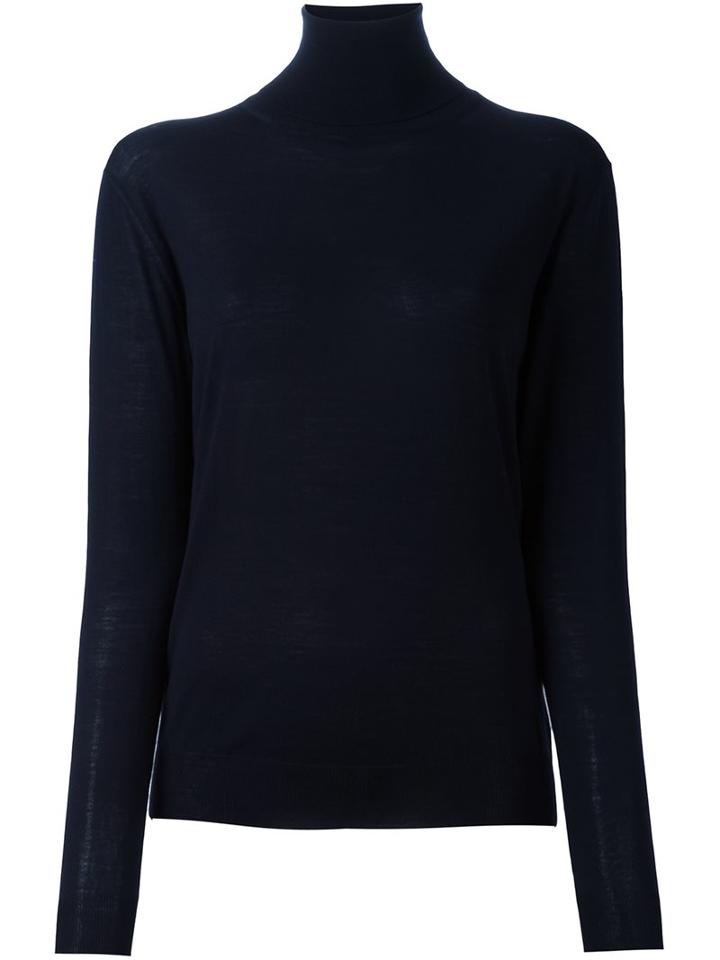 Stella Mccartney Turtleneck Jumper, Women's, Size: 42, Blue, Virgin Wool