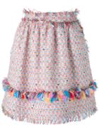 Msgm - Gathered Waist Tweed Skirt - Women - Cotton/linen/flax/acrylic/metallic (grey) Fibre - 40, Cotton/linen/flax/acrylic/metallic Fibre