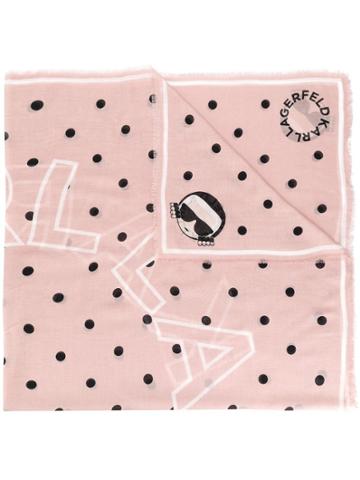 Karl Lagerfeld Karl Polka Dots Scarf - Pink