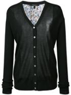 Derek Lam - Printed Back Buttoned Cardigan - Women - Silk/cashmere - M, Black, Silk/cashmere