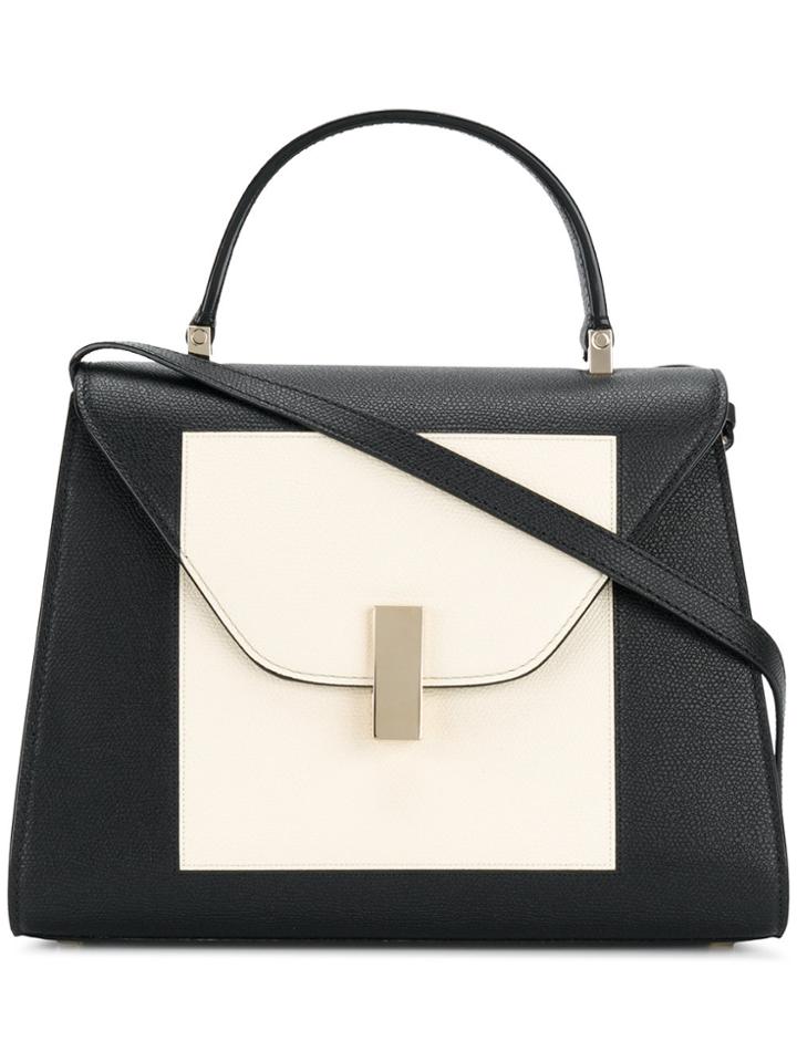 Valextra Colour Block Shoulder Bag - Black