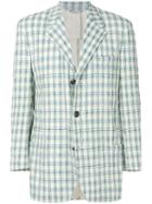 Versace Pre-owned Plaid Creased Blazer - White