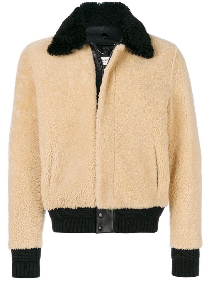 Saint Laurent Collared Jacket - Nude & Neutrals