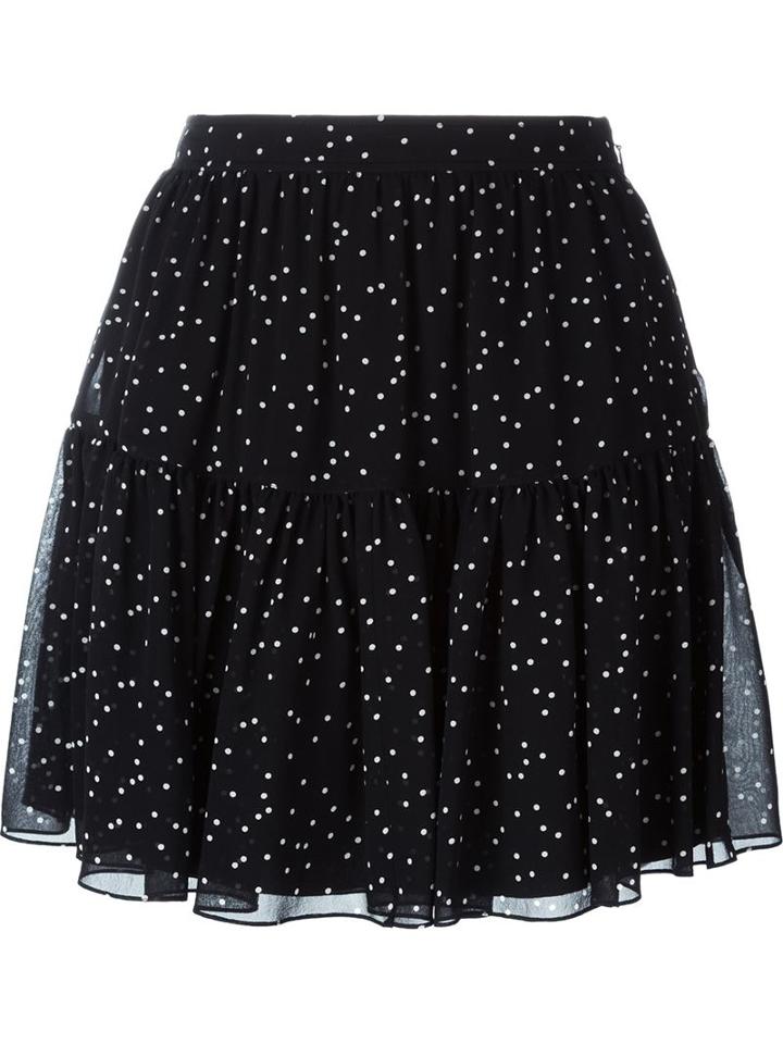 Saint Laurent Layered Polka Dot Skirt