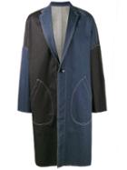 Sulvam Oversized Denim Overcoat, Men's, Size: Large, Blue, Cotton