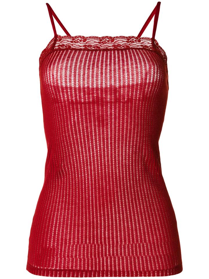 Helmut Lang Lace Trim Vest Top - Red