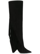 Saint Laurent Fringed Boots - Black