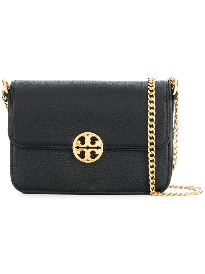 Tory Burch Foldover Logo Mini Bag - Black