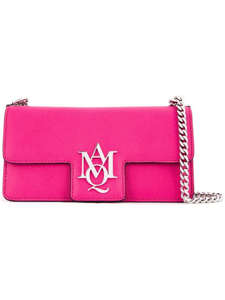 Alexander Mcqueen 'insignia' Clutch Satchel, Women's, Pink/purple