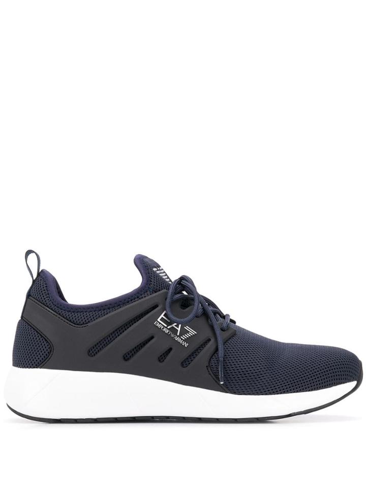 Ea7 Emporio Armani Logo Mesh Sneakers - Blue