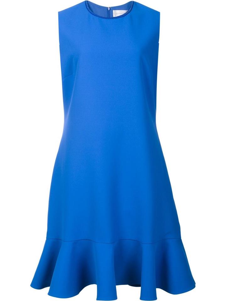 Victoria Victoria Beckham Peplum Hem Dress - Blue