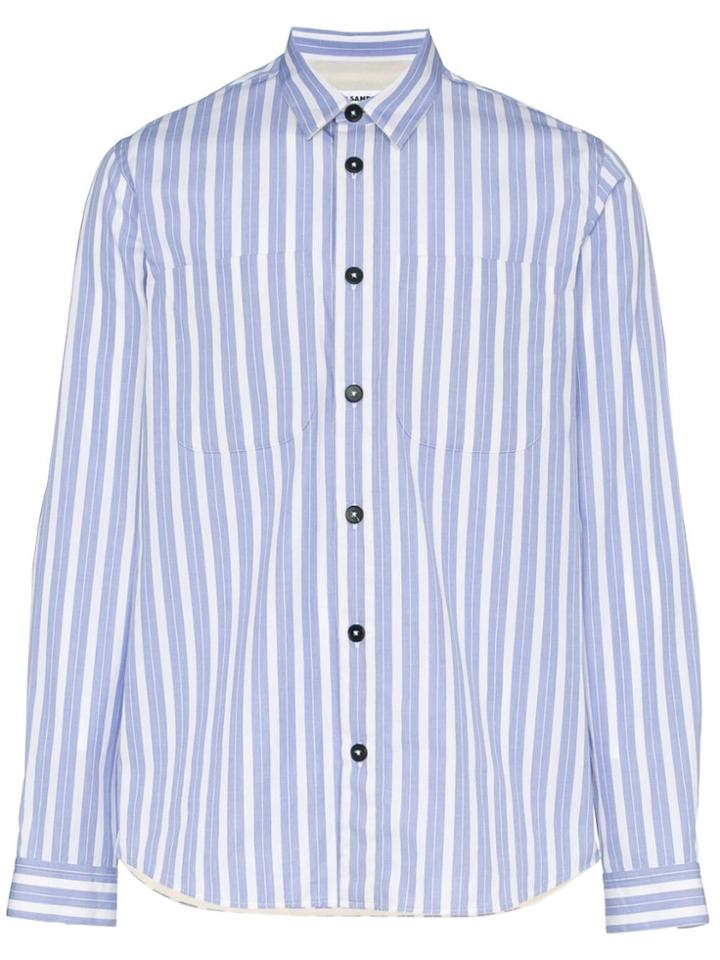 Jil Sander Stripe Detail Shirt - Blue