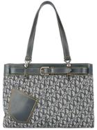 Christian Dior Vintage Trotter Pattern Hand Tote Bag - Blue
