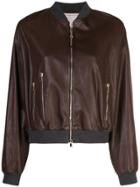 Brunello Cucinelli Fitted Bomber Jacket - Brown