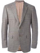 Canali Checked Blazer, Men's, Size: 58, Brown, Cupro/cashmere/wool