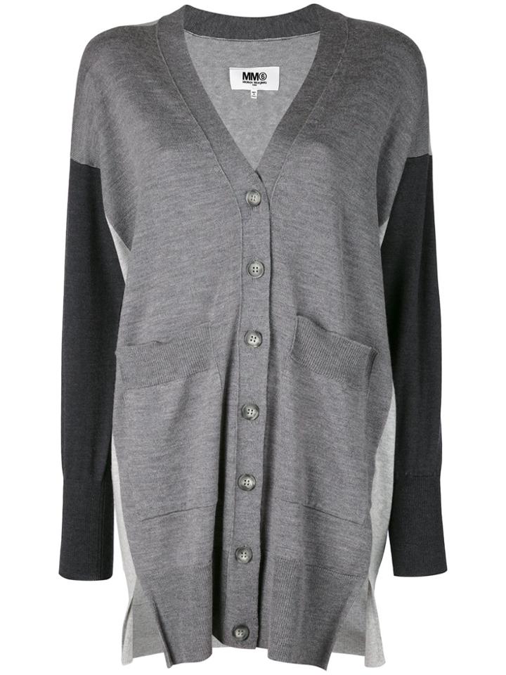 Mm6 Maison Margiela Long Cardigan - Grey