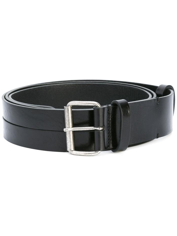 Ann Demeulemeester Slit To Wide Panel Belt, Women's, Size: Xs, Black, Leather