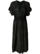 Masscob V-neck Ruffle Sleeve Dress - Black