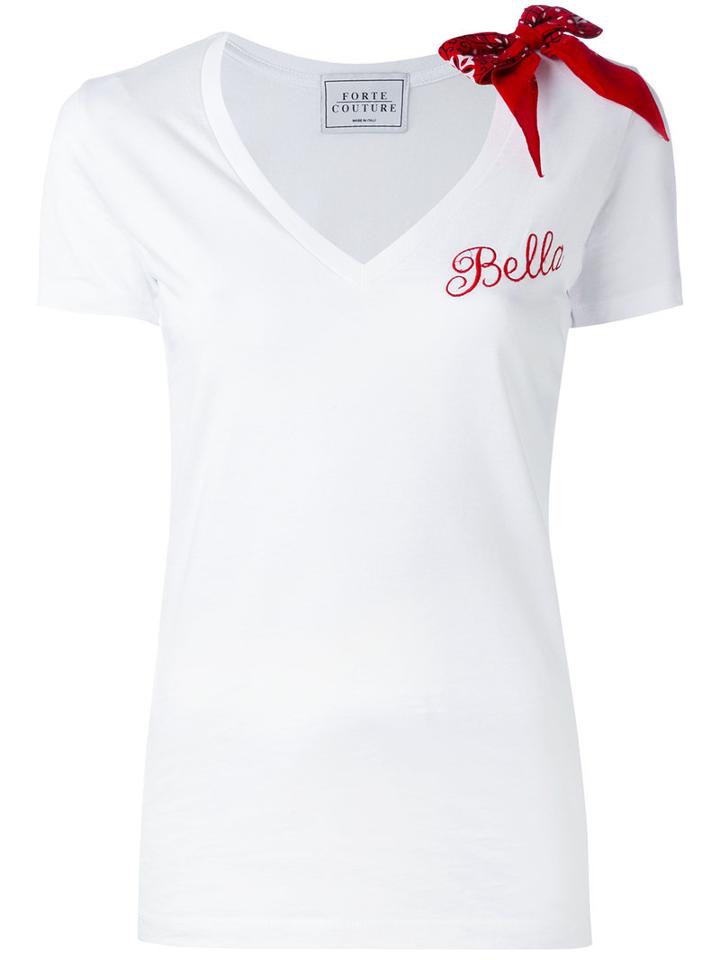 Forte Couture - Bow Embellished T-shirt - Women - Cotton - 40, White, Cotton