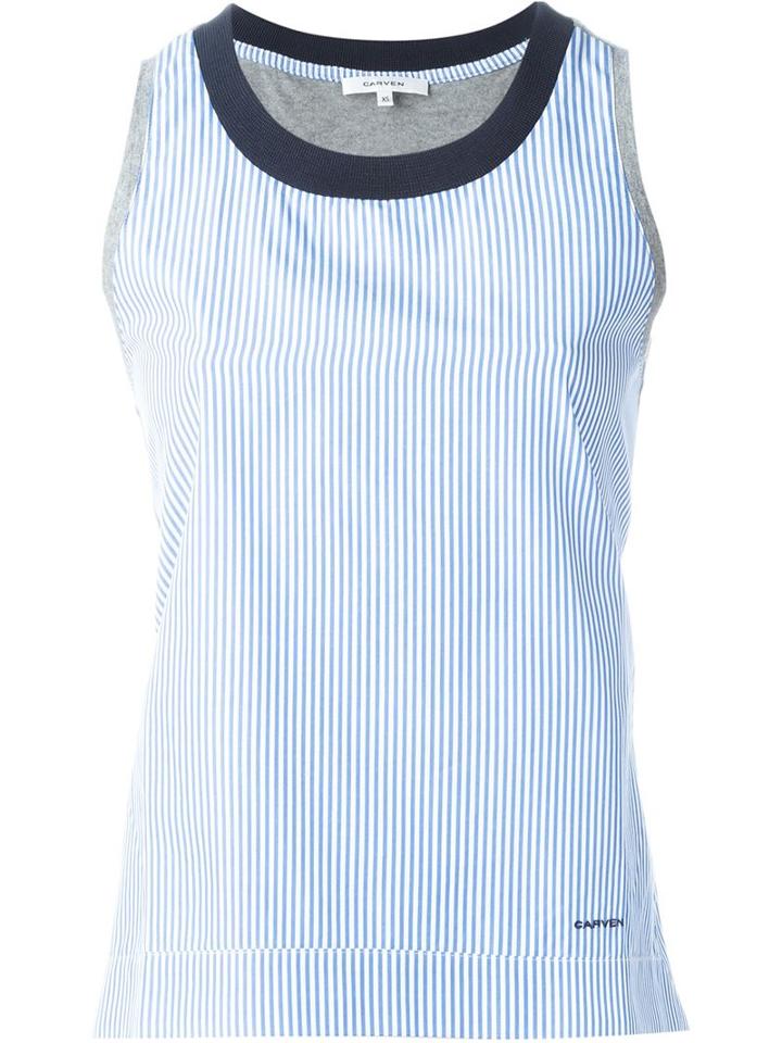 Carven Stripe-front Top