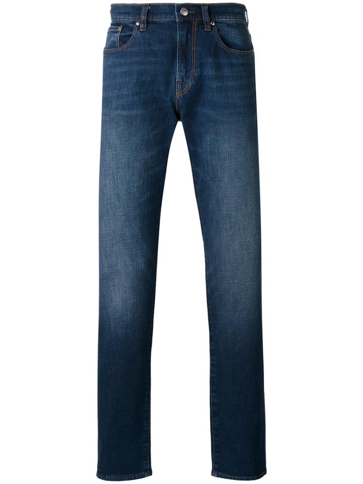 Ps By Paul Smith Faded Straight-leg Jeans, Size: 28/30, Blue, Cotton/polyurethane