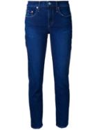 Nobody Denim Midi Cropped Jeans, Women's, Size: 30, Blue, Cotton/elastodiene