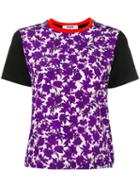Msgm Floral Print T-shirt, Women's, Size: Small, Black, Cotton