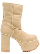 R13 Platform Boots - Nude & Neutrals
