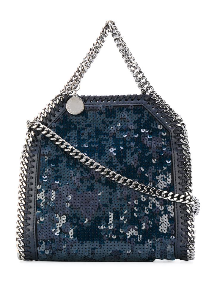 Stella Mccartney Sequinned Mini Falabella Tote - Blue