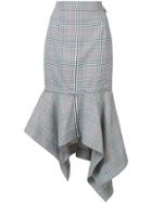 Monse Plaid Peplum Skirt - Grey