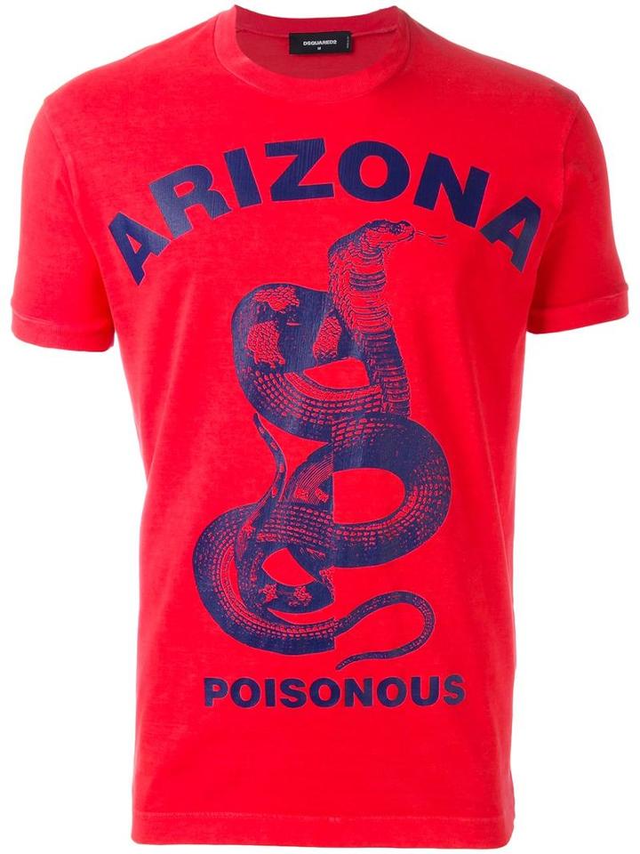 Dsquared2 Arizona Poisonous Snake T-shirt, Men's, Size: Xl, Red, Cotton