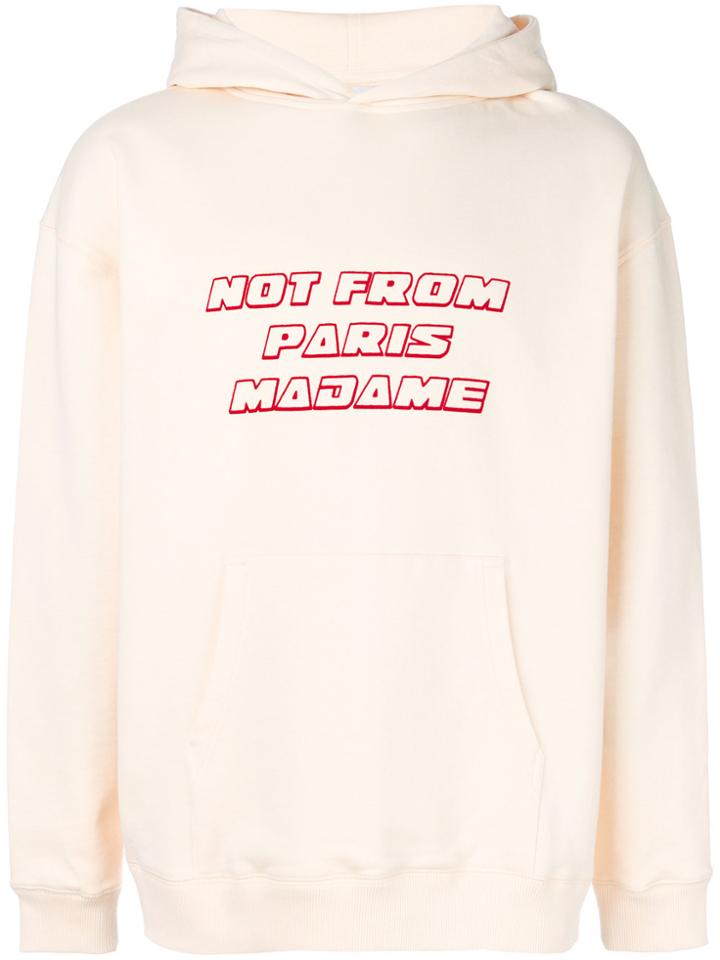 Drôle De Monsieur Slogan Hoody - Nude & Neutrals
