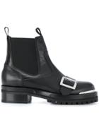 Alexander Mcqueen Buckle Strap Boots - Black