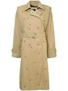 Tu Es Mon Trésor Dead Stock Flower Beads Trench Coat - Brown