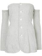 Comme Des Garçons Vintage Off-shoulders Buttoned Blouse - Grey