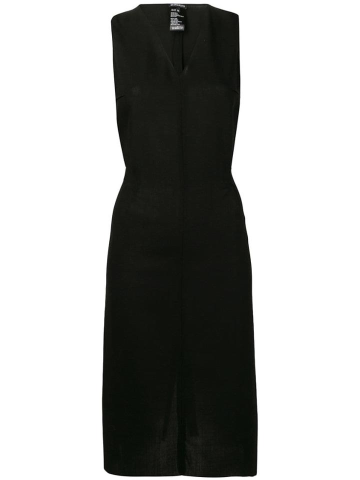 Ann Demeulemeester V-neck Shift Dress - Black