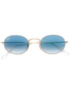 Ray-ban Gradient Lens Round Frame Sunglasses - Metallic
