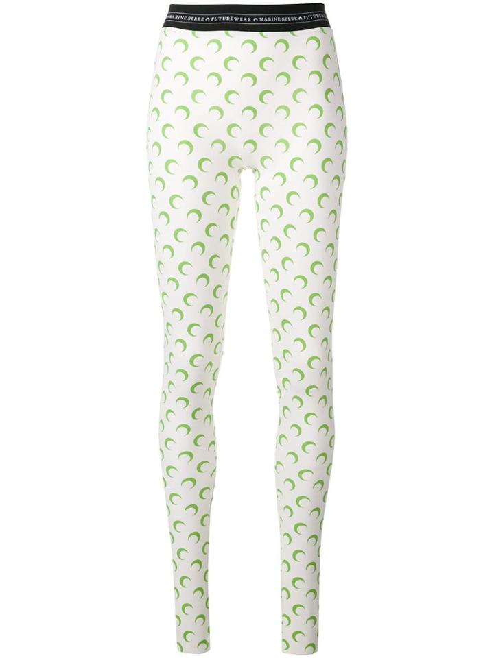 Marine Serre Logo Pattern Leggings - White