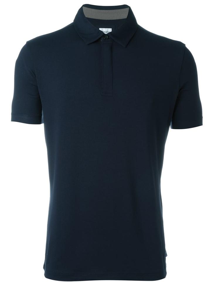 Armani Collezioni Classic Polo Shirt, Men's, Size: Xxl, Blue, Viscose/spandex/elastane