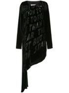 Mm6 Maison Margiela Word Print Asymmetric Dress - Black