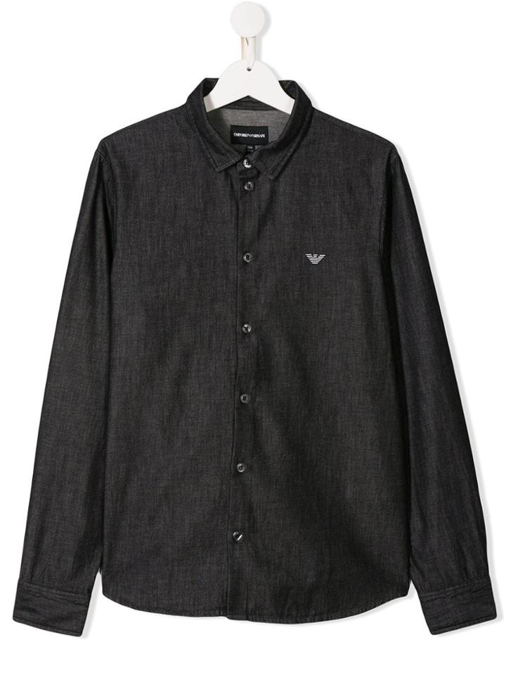 Emporio Armani Kids Logo Longsleeved Shirt - Black