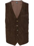 Eleventy - Single Breasted Gilet - Men - Suede/spandex/elastane/cupro/virgin Wool - 48, Brown, Suede/spandex/elastane/cupro/virgin Wool