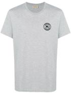Burberry Embroidered Logo Cotton T-shirt - Grey