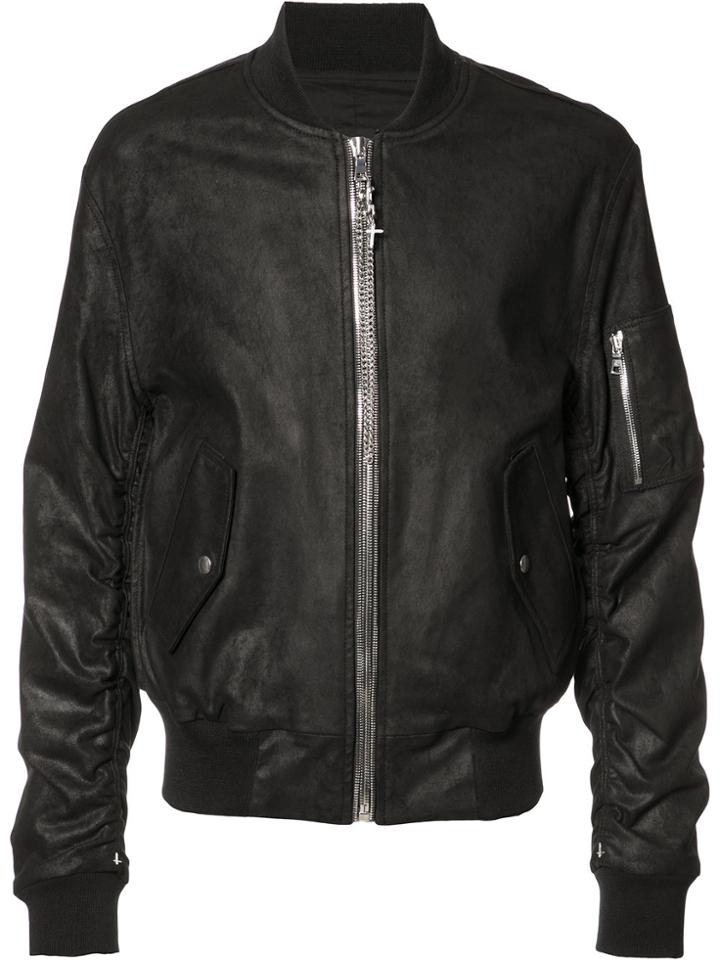 Rta Chained Zipper Bomber Jacket - Black