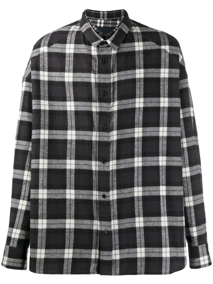 Juun.j Checked Cotton Shirt - Black
