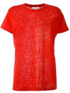 Iro - Perforated Trim Sweatshirt - Women - Linen/flax - Xs, Red, Linen/flax